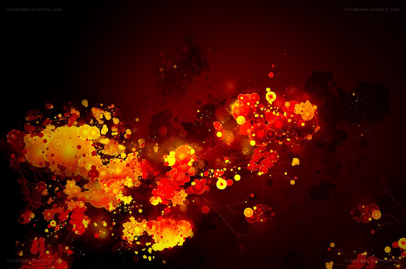 Abstract fiery particle burst