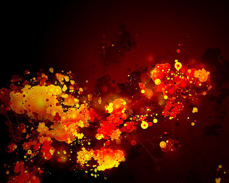 Abstract fiery particle explosion