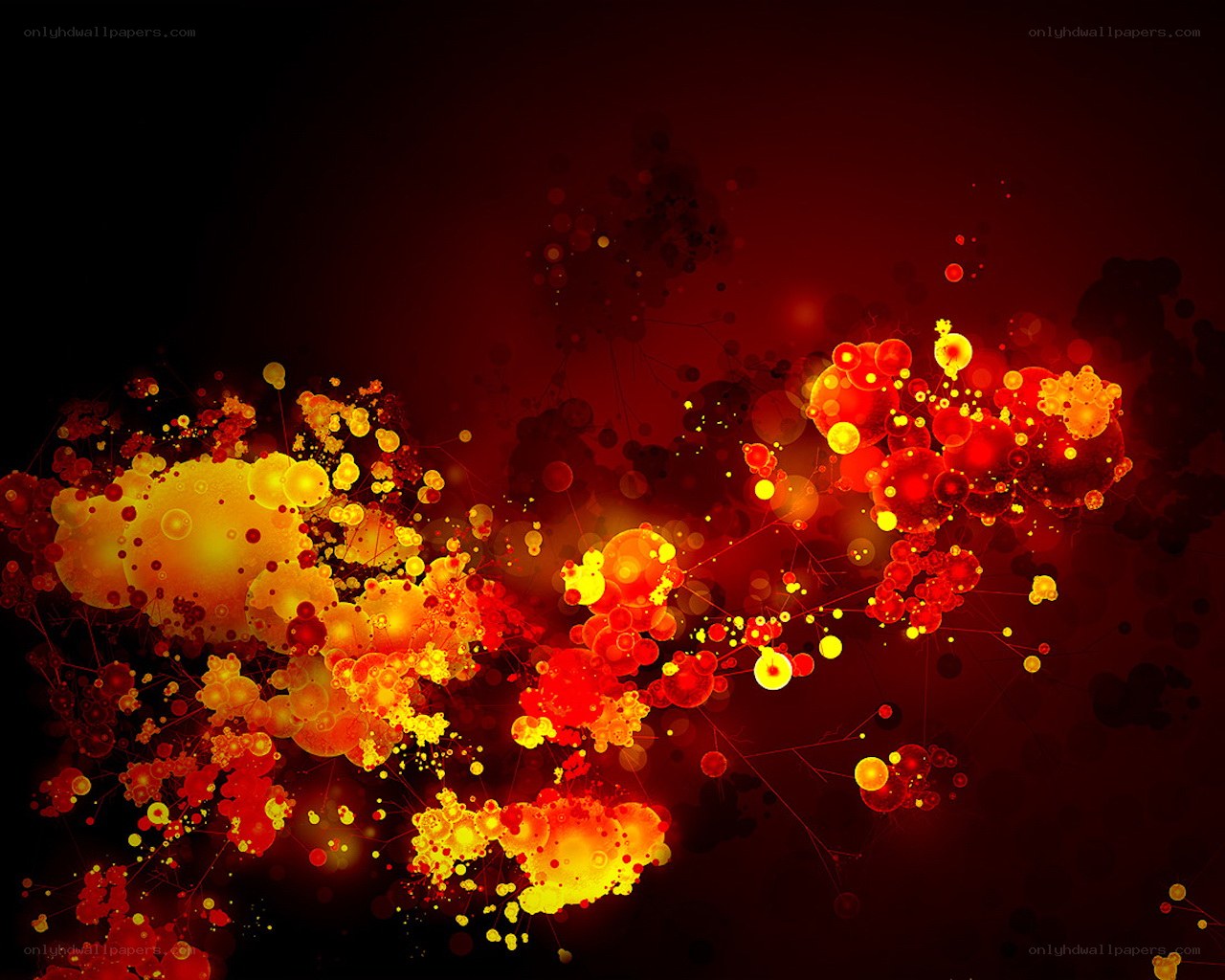 Abstract fiery particle explosion