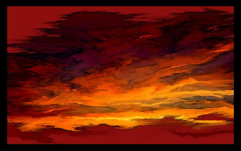 Abstract Fiery Sky — Red, Dramatic