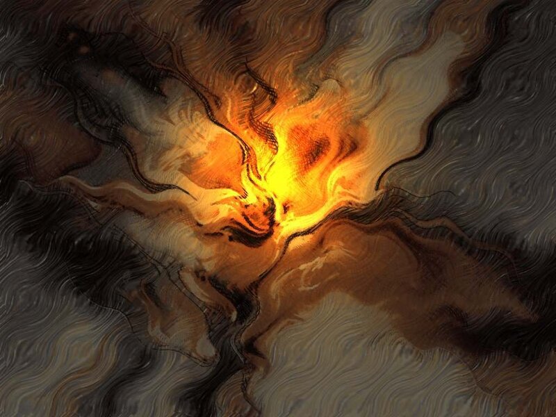 Abstract Fiery Swirl — Orange