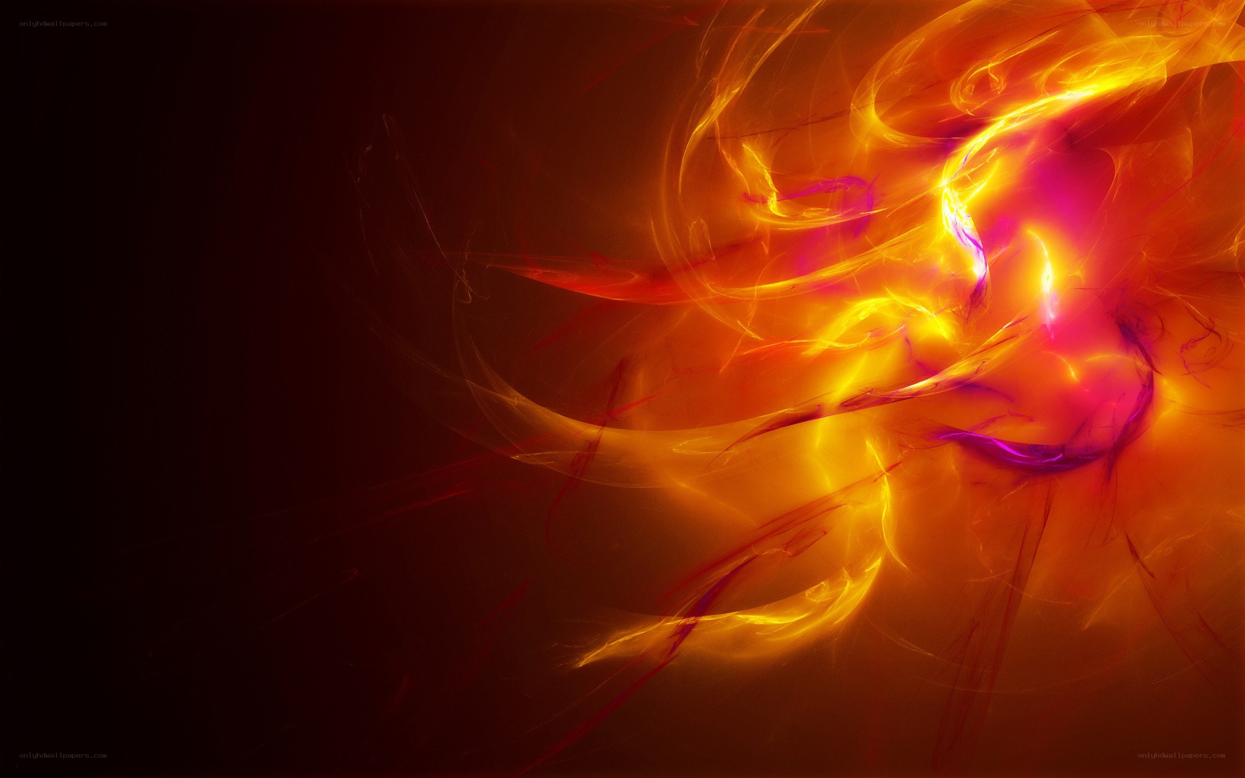 Abstract fiery swirls
