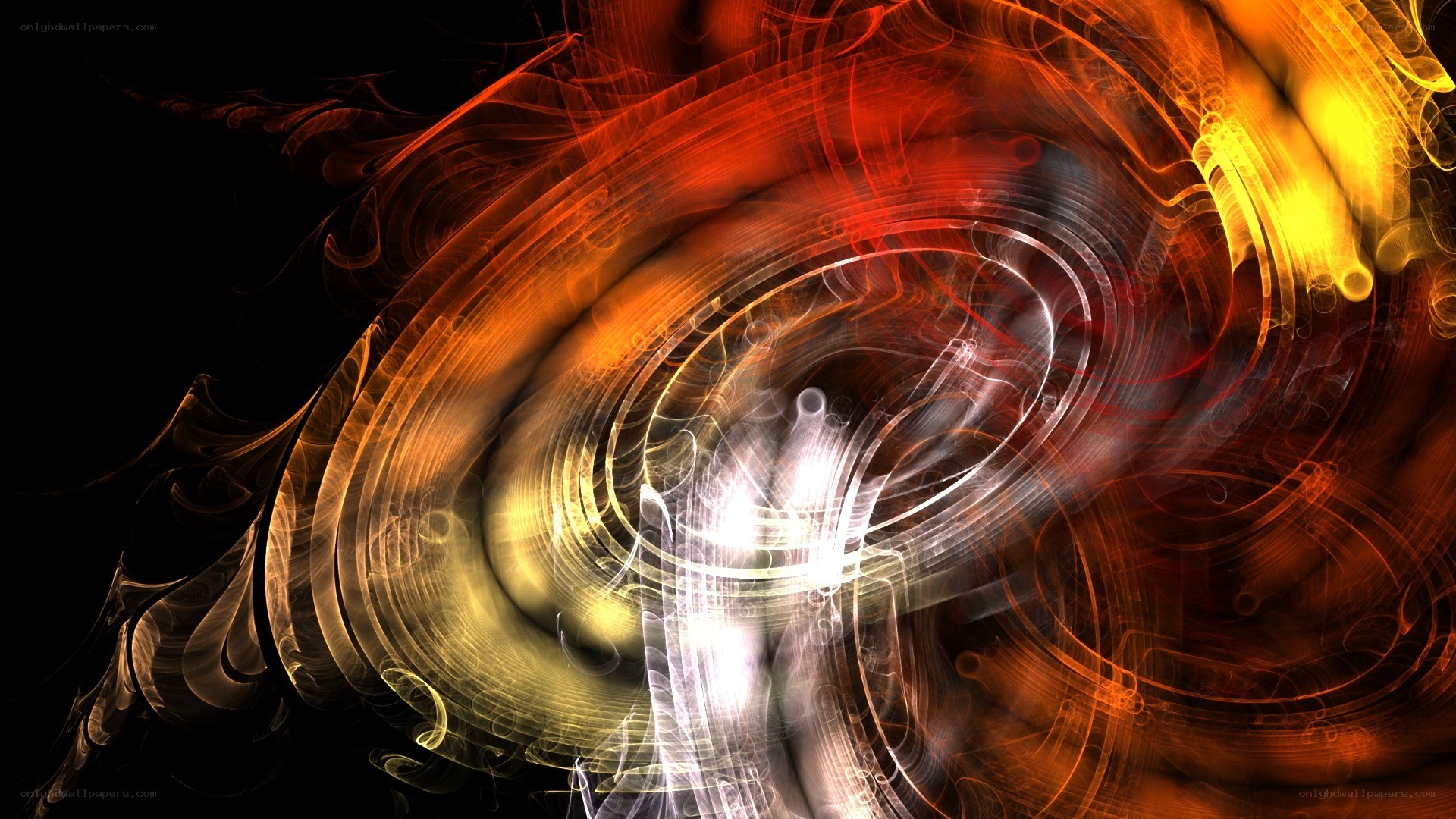 Abstract fiery swirls