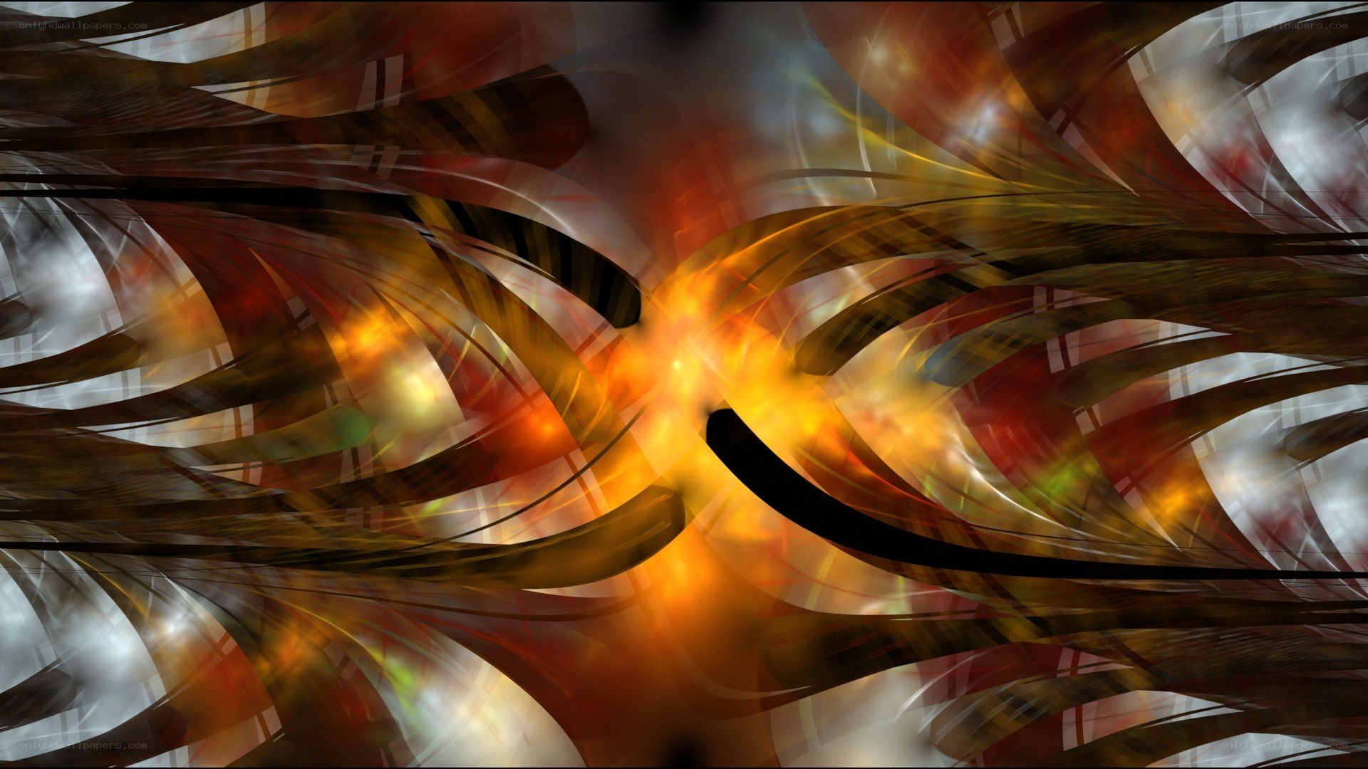 Abstract fiery swirls