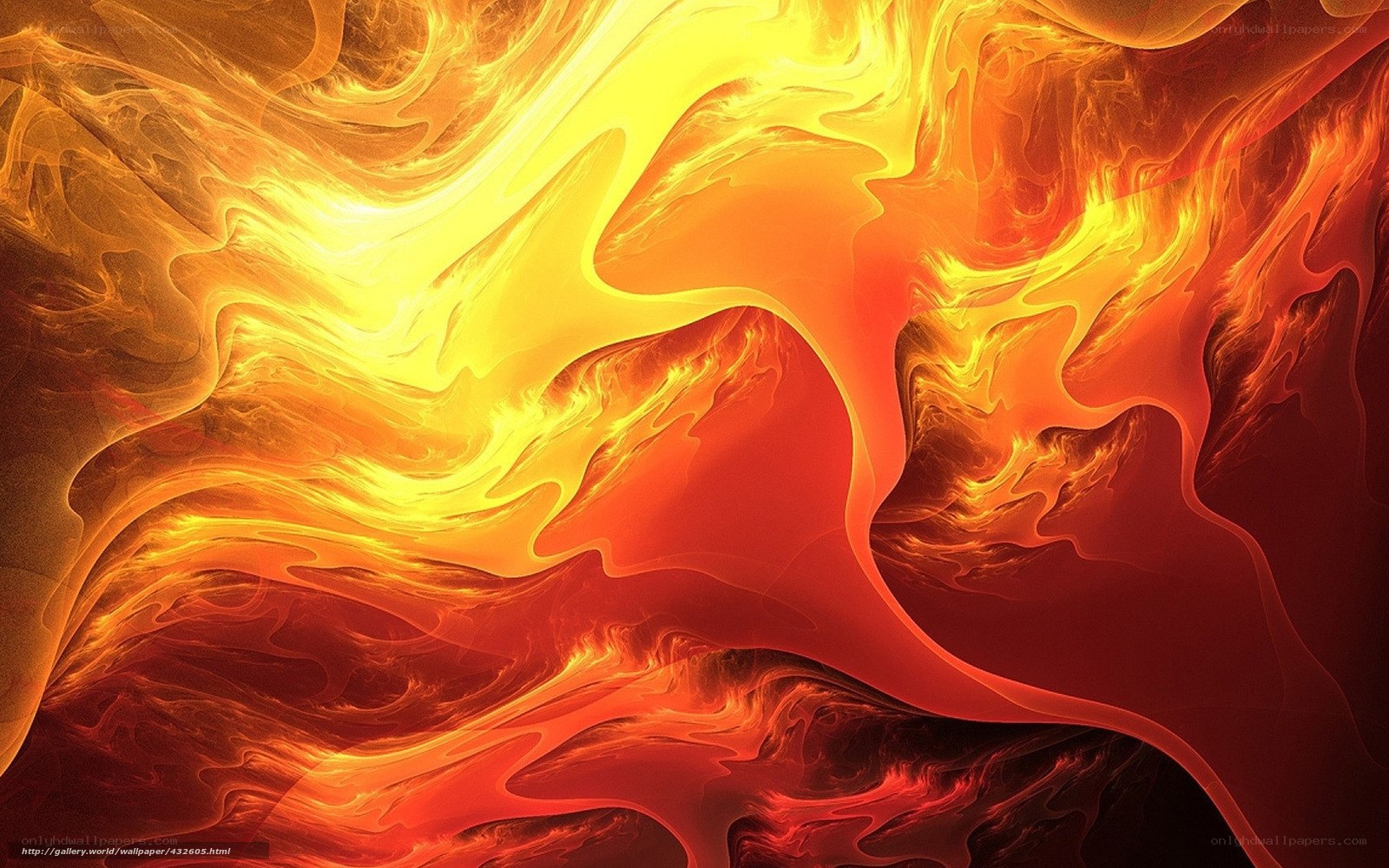 Abstract fiery swirls