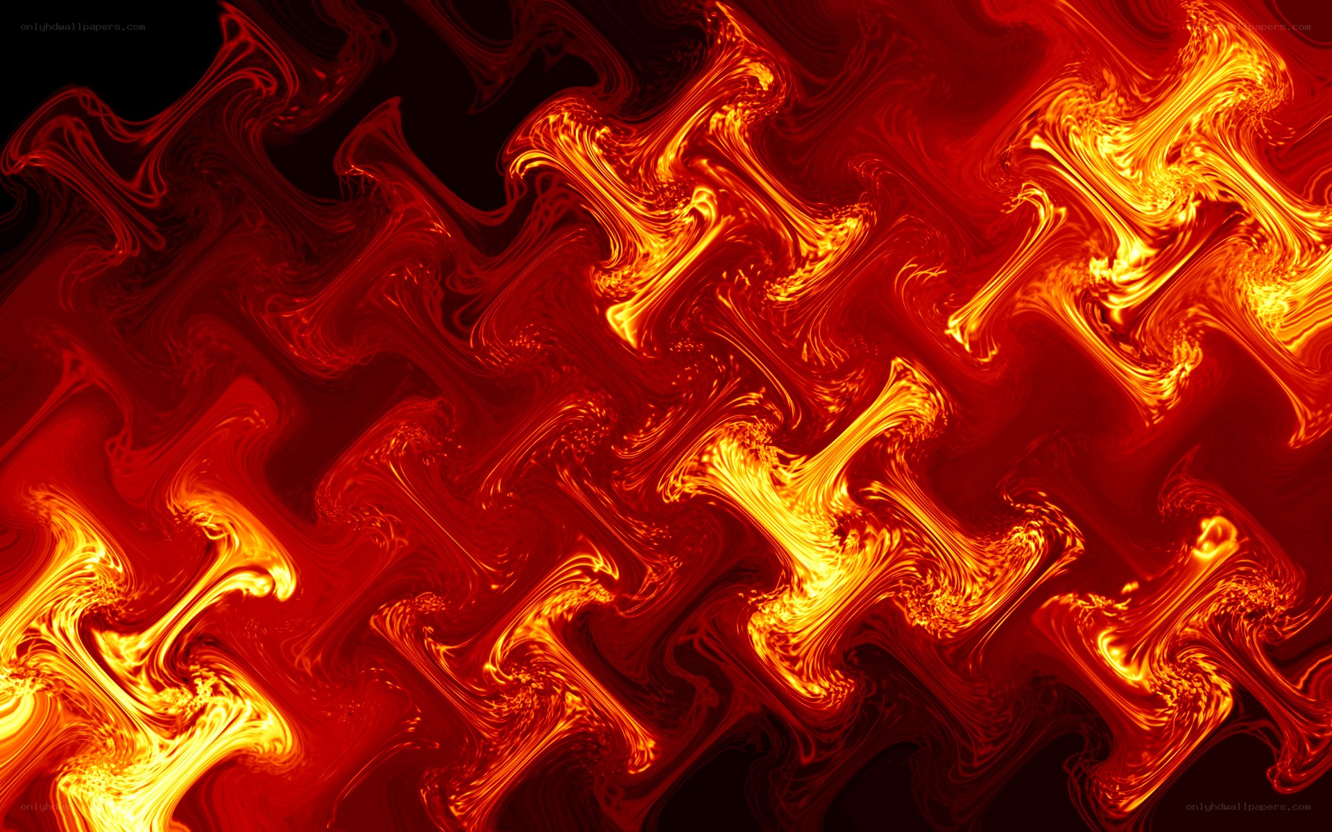 Abstract fiery swirls