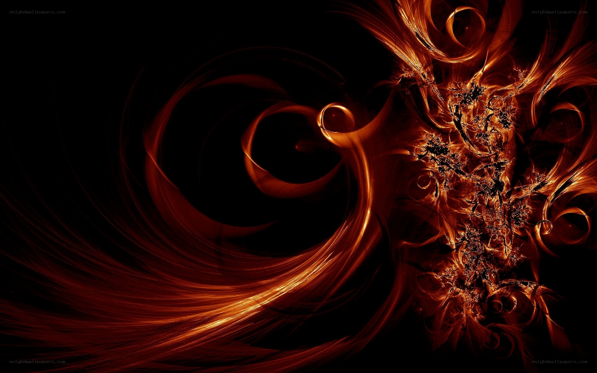 Abstract fiery swirls