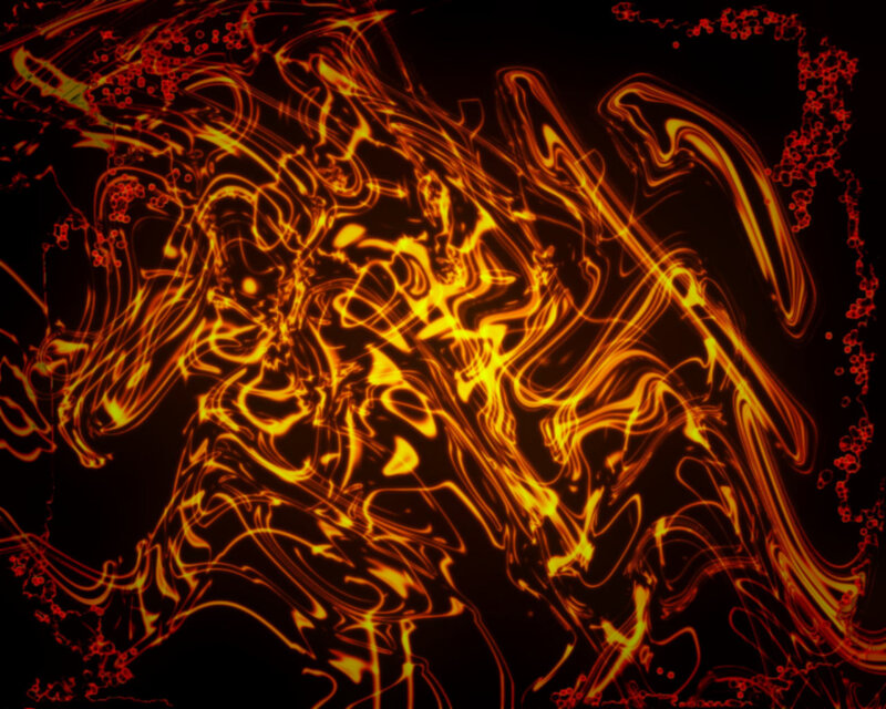 Abstract Fiery Swirls — Black