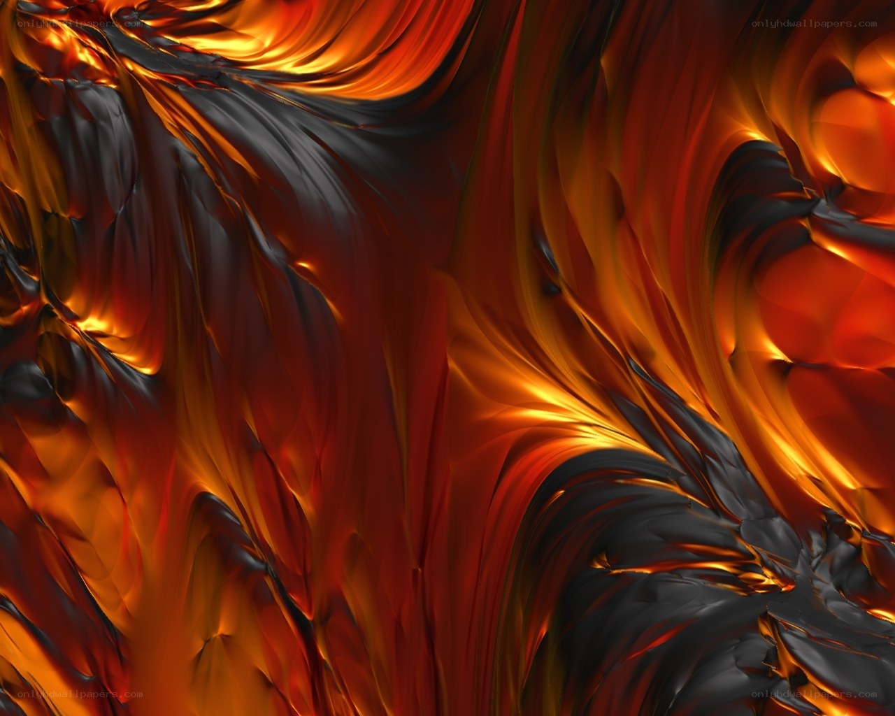 Abstract fiery swirls
