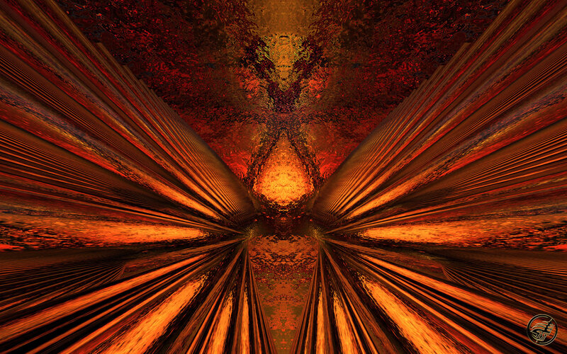 Abstract fiery tunnel