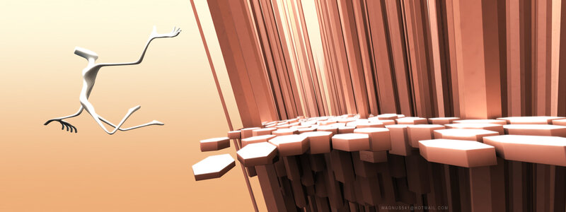 Abstract figure falling