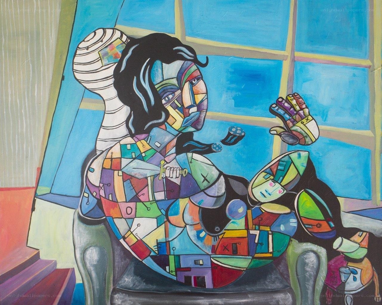 Abstract figure in a chair