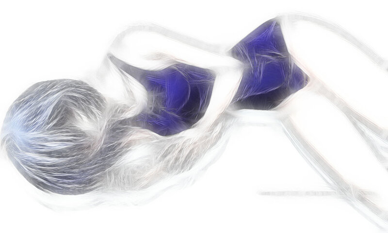 abstract figure in blue and white