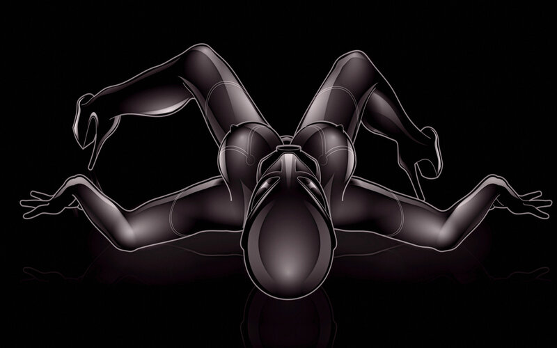 abstract figure in dark pose
