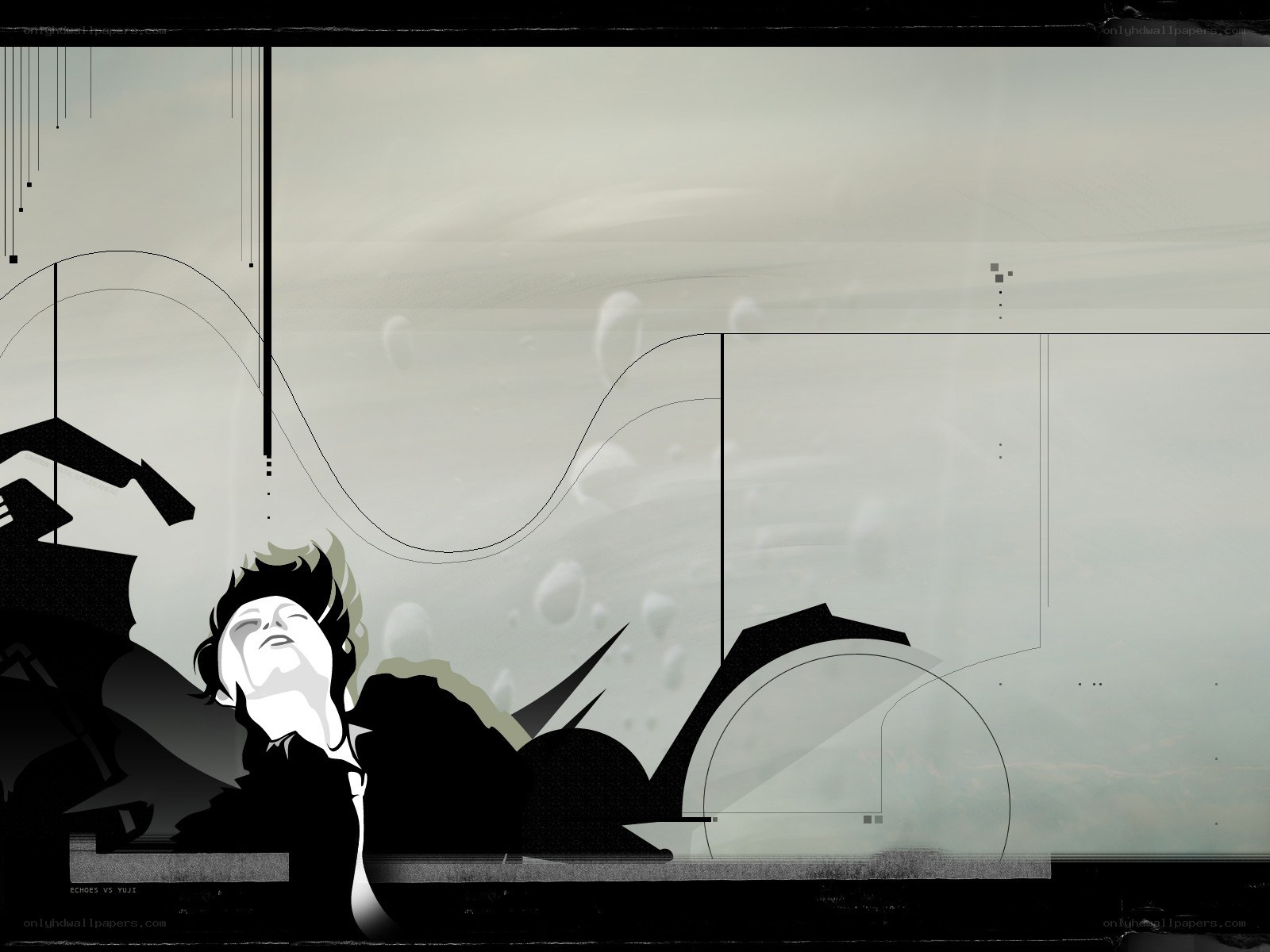 abstract figure in monochrome art