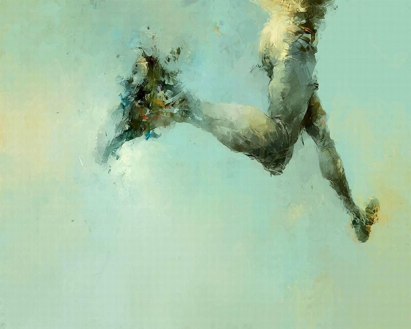 Abstract Figure in Motion — Blue