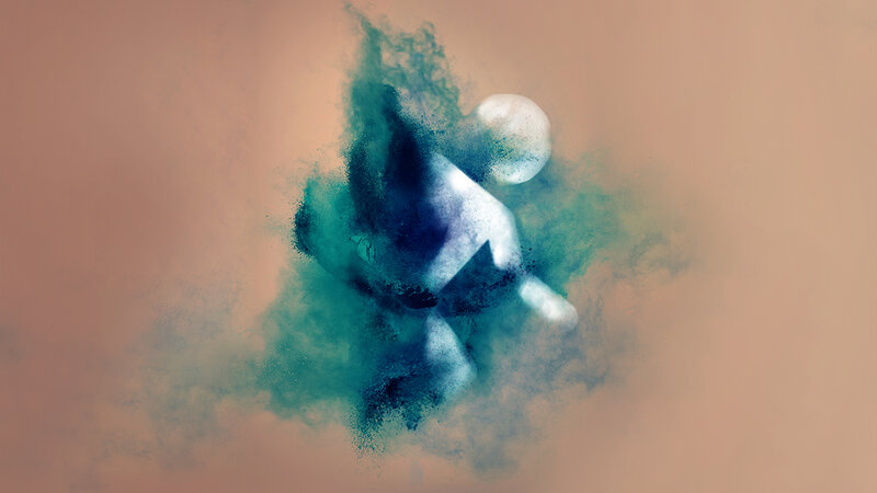 Abstract Figure in Smoke — Teal