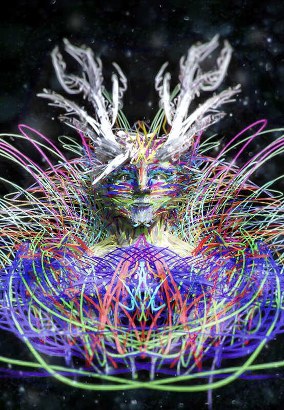 Abstract Figure with Antlers
