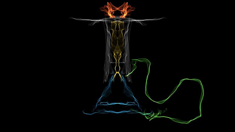 Abstract Figure with Colored Light