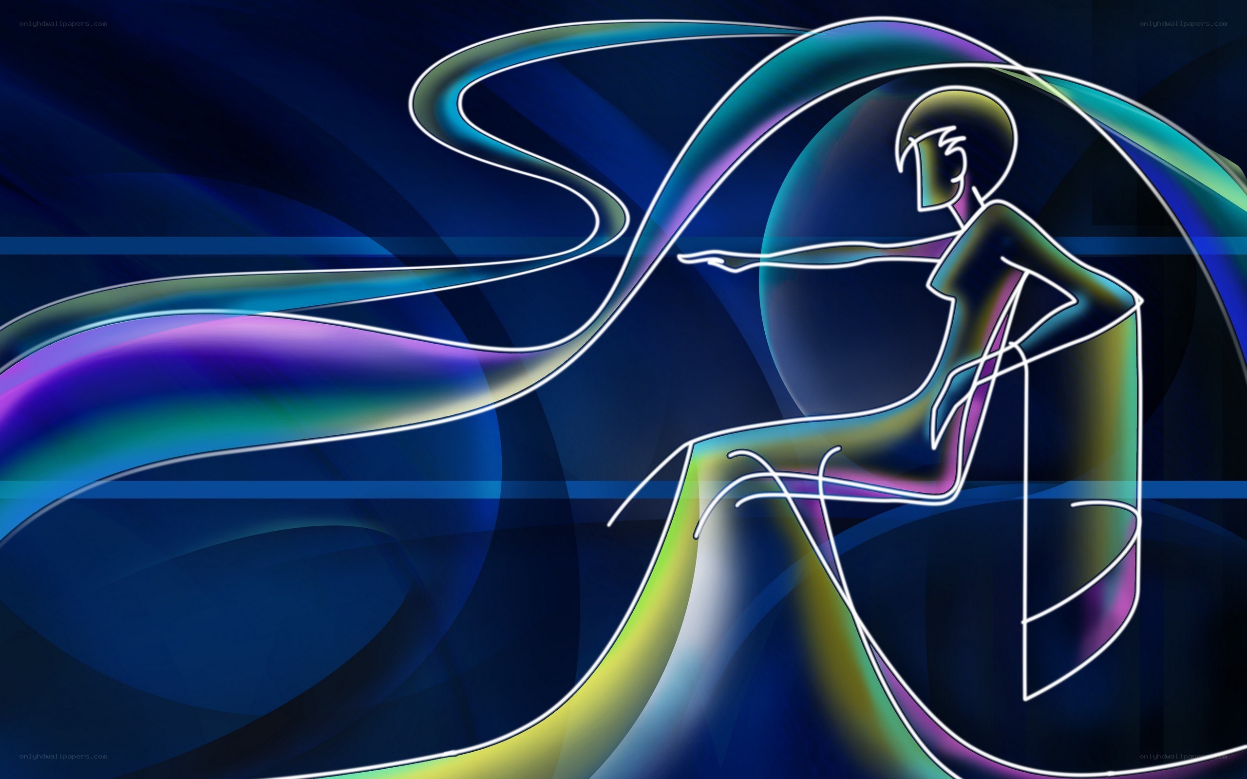 Abstract figure with flowing lines