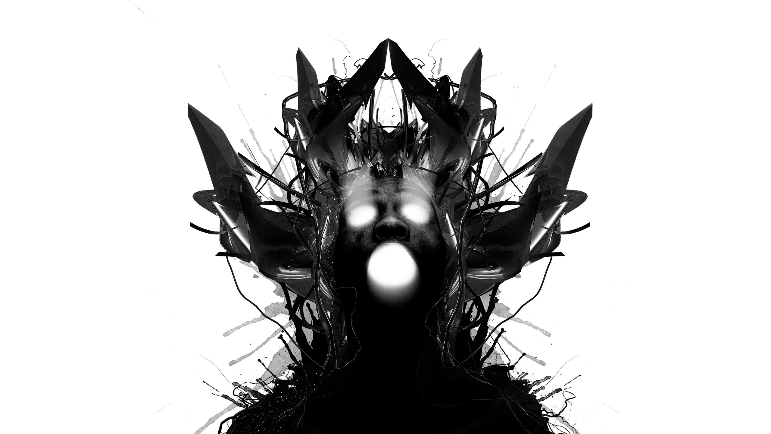 abstract figure with glowing eyes