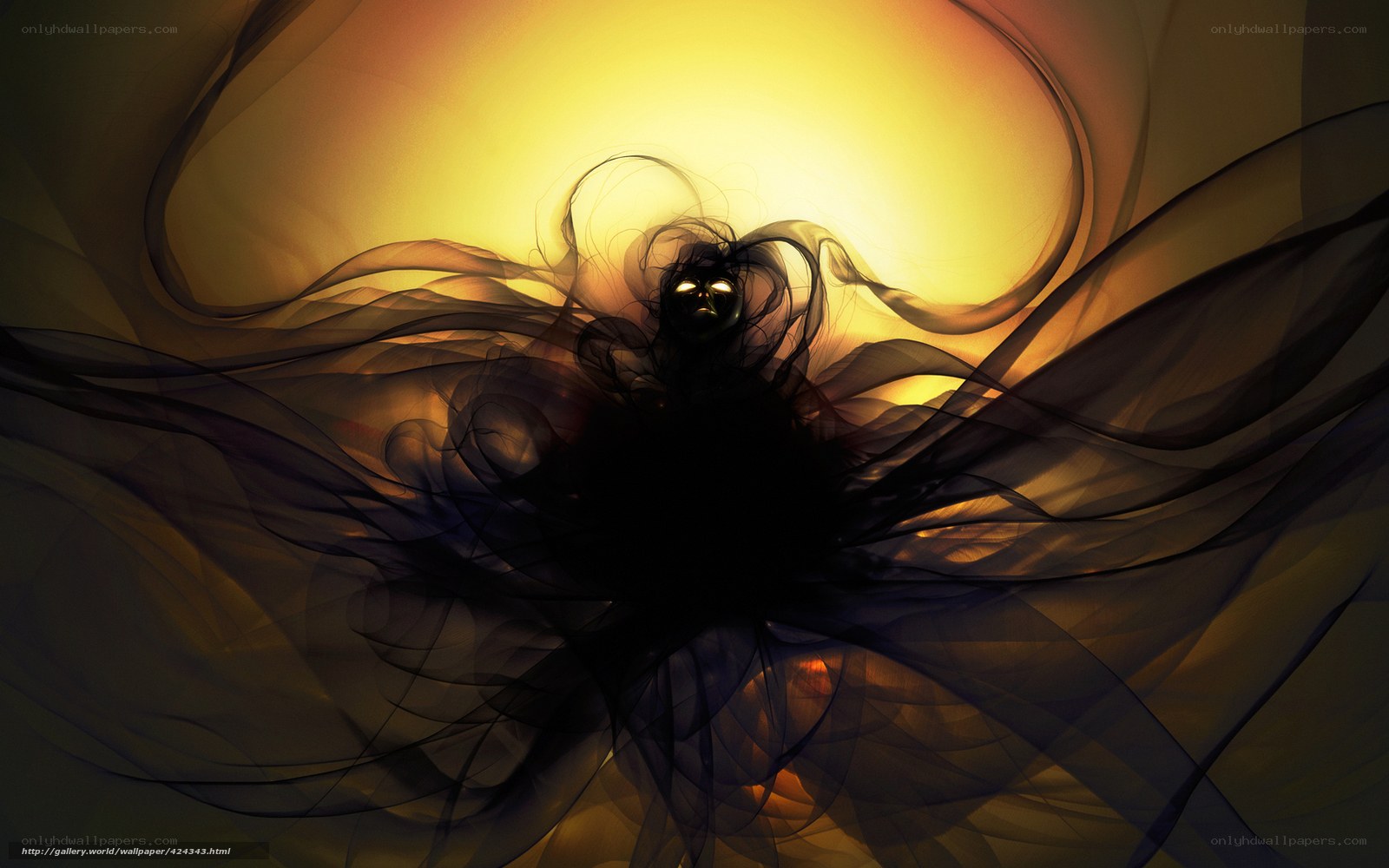Abstract figure with glowing eyes