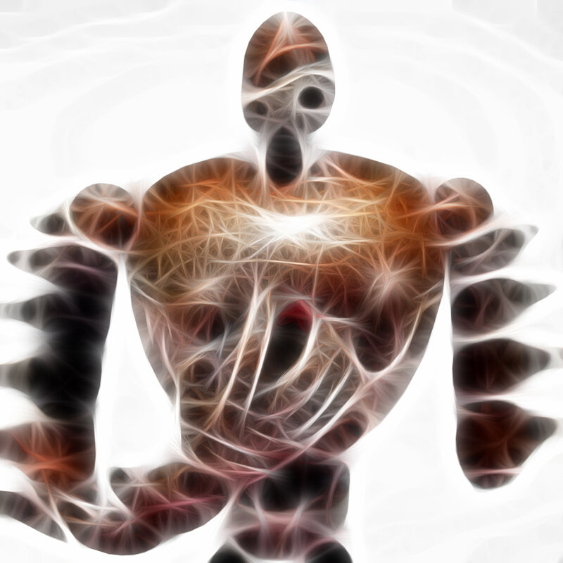 Abstract figure with glowing network