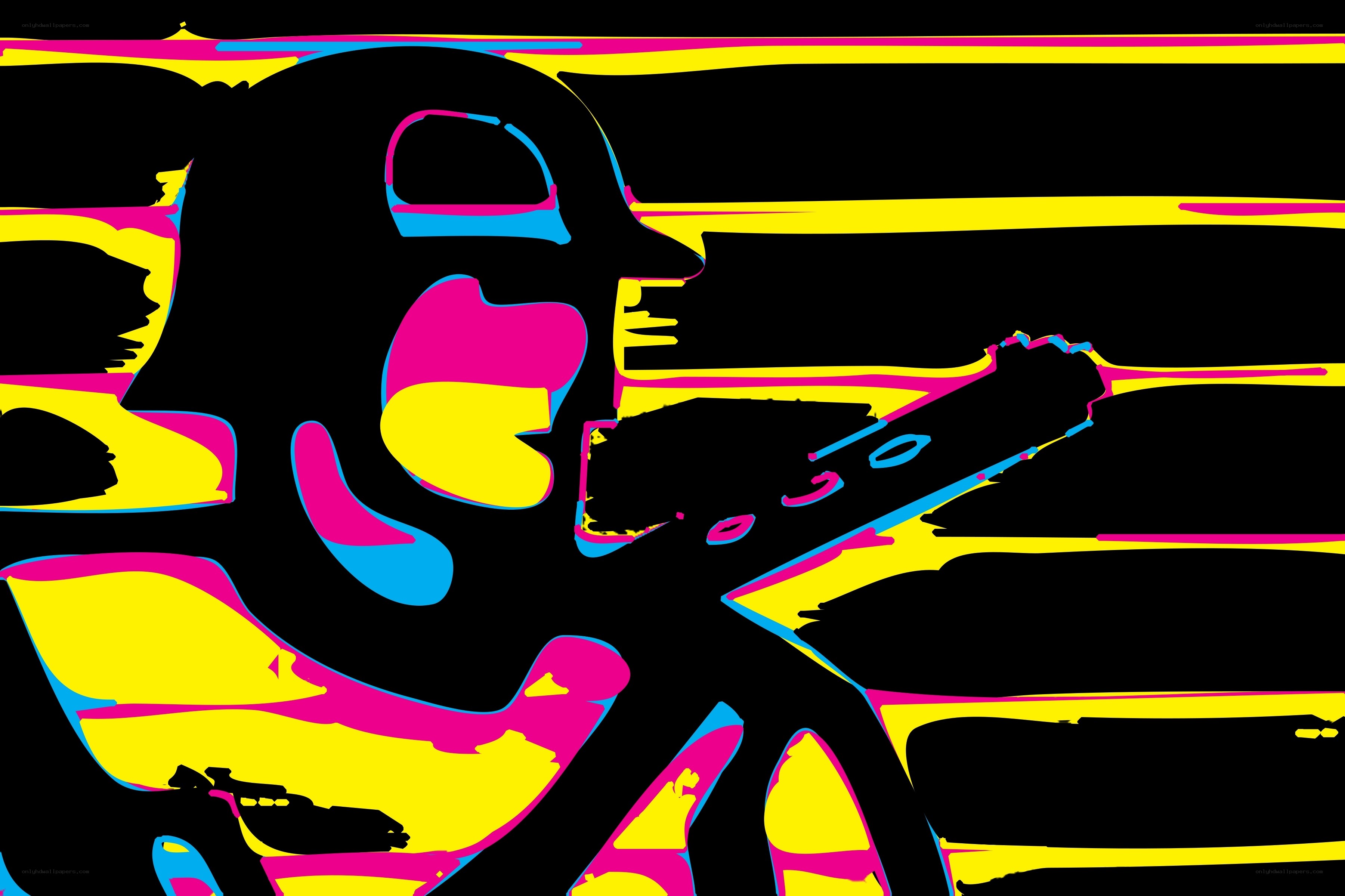 abstract figure with guitar
