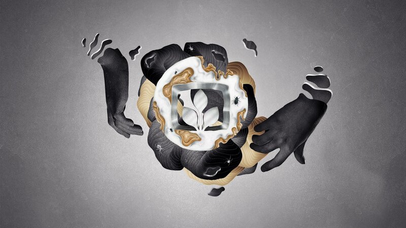Abstract Figure with Hands — Black
