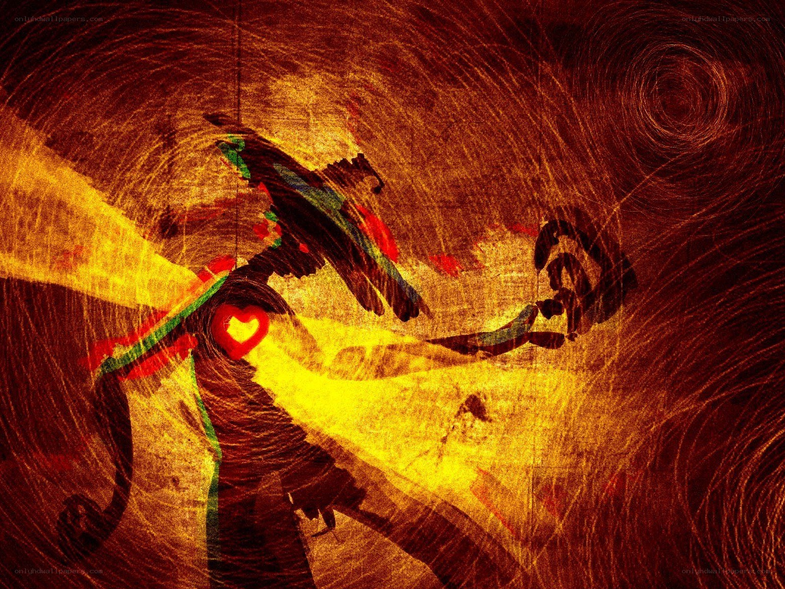 Abstract figure with heart symbol