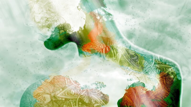 abstract figure with intricate patterns