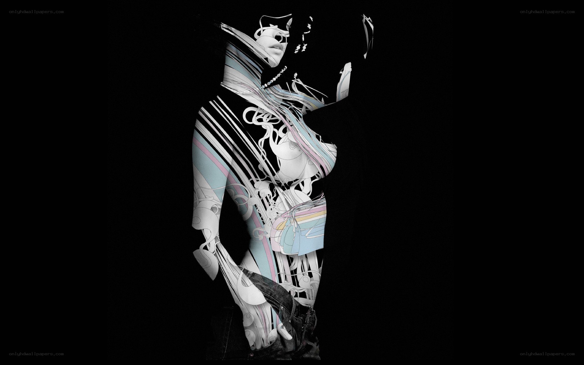 abstract figure with layered lines