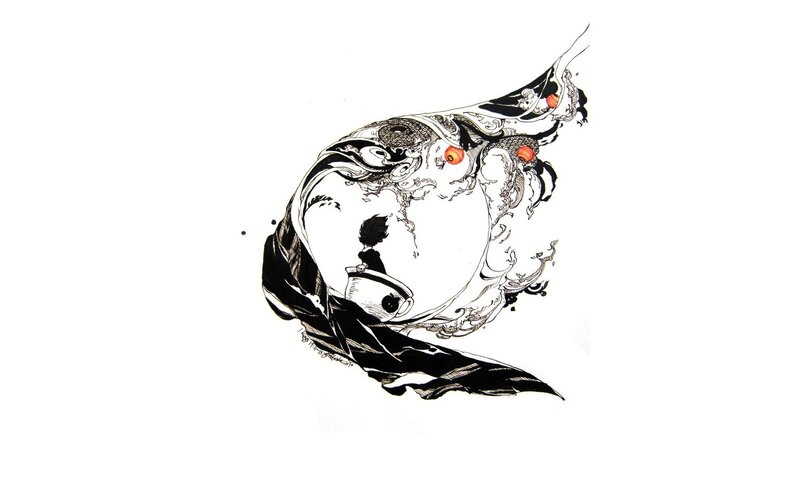 abstract figure with ornate patterns