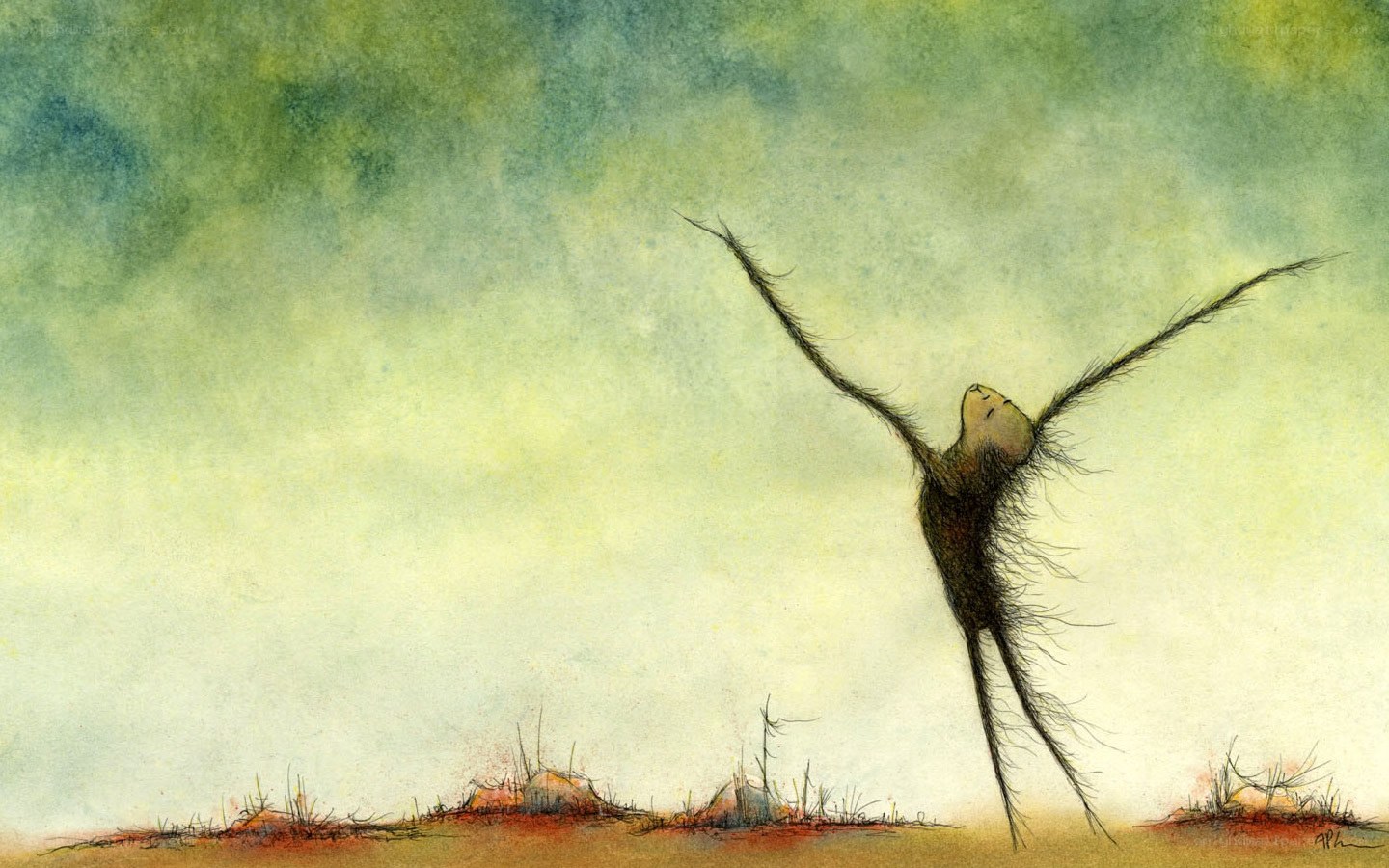 abstract figure with outstretched arms