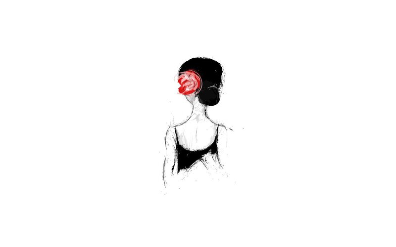 abstract figure with red eye