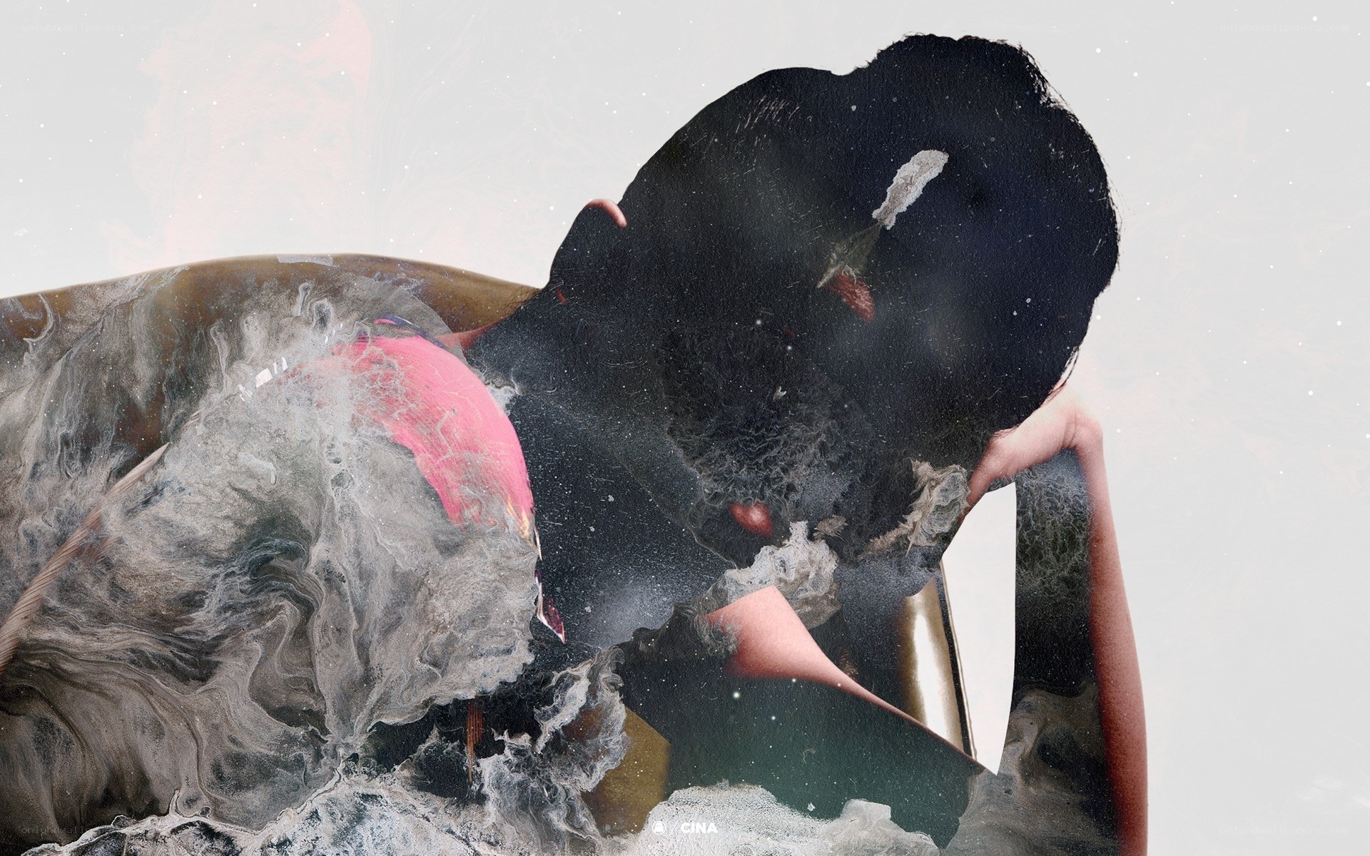 abstract figure with smoke