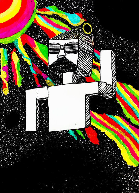 Abstract Figure with Sunglasses
