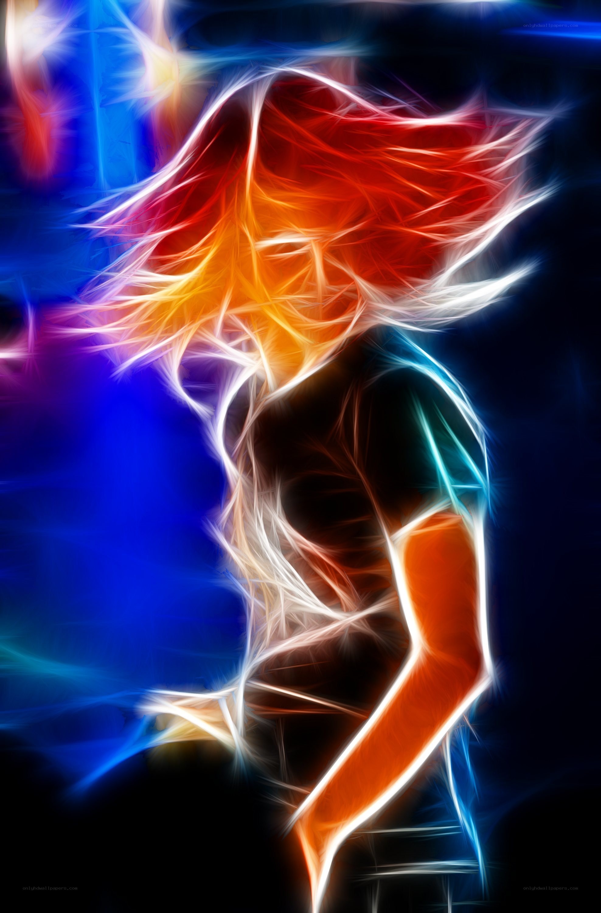 Abstract figure with vibrant colors
