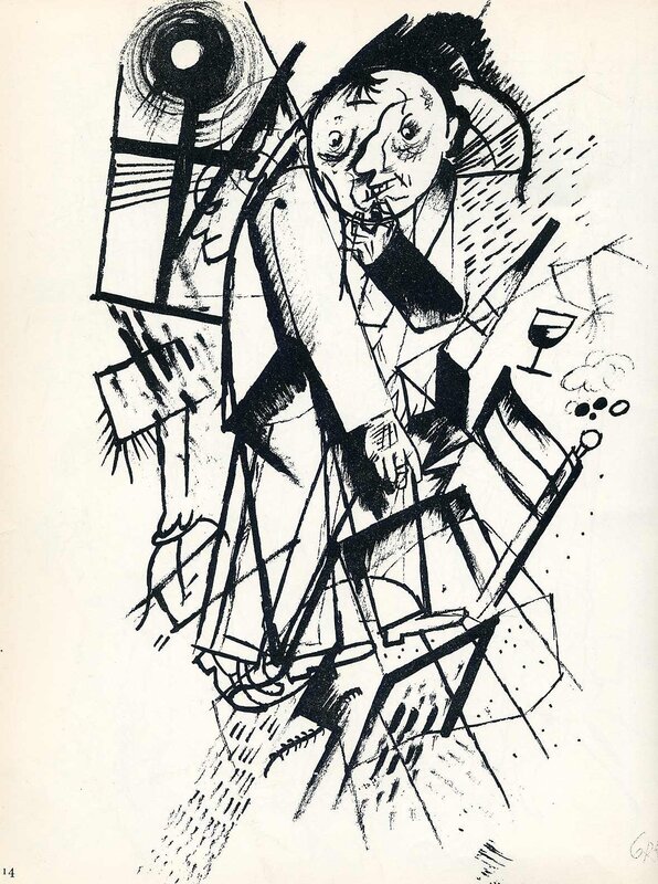 Abstract figure with wine glass