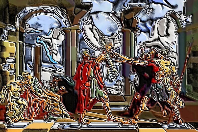Abstract Figures Fighting