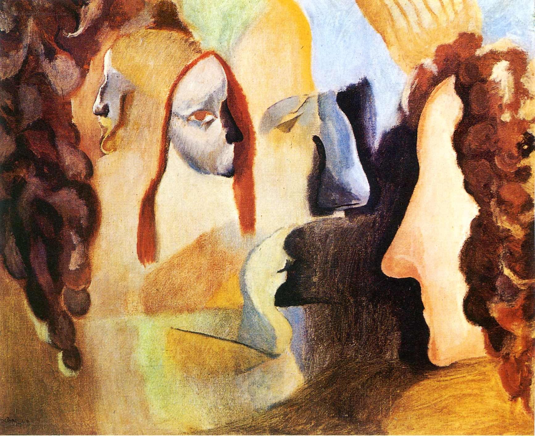 Abstract figures in a painting