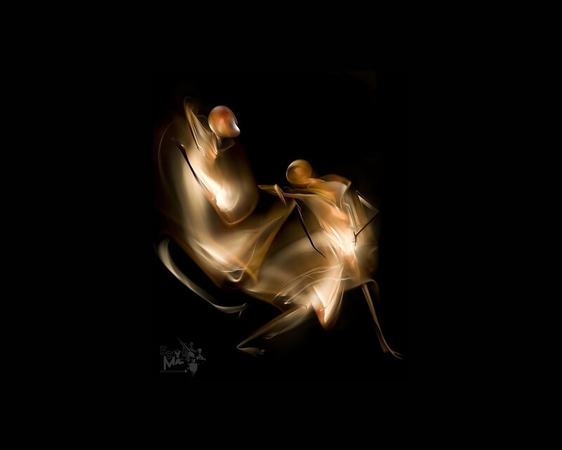 Abstract figures in motion