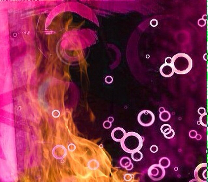 abstract fire and bubbles
