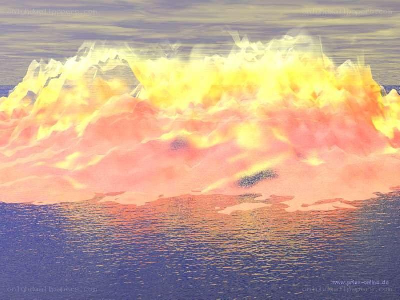 abstract fire and water scene