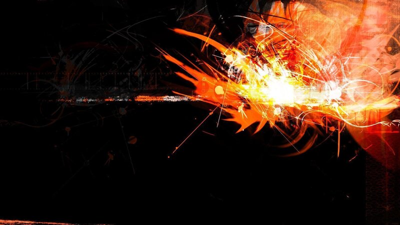 Abstract Fire Explosion — Black, Dramatic