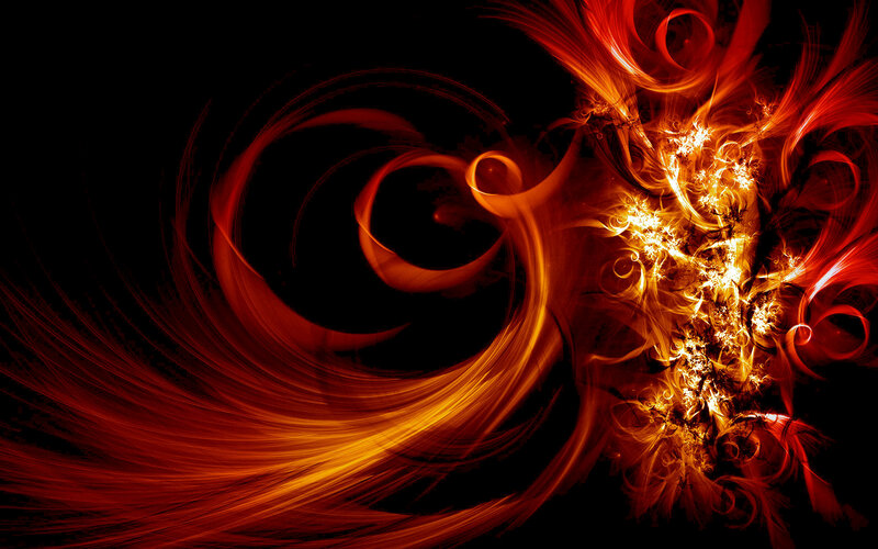 Abstract Fire Swirls — Red, Dramatic