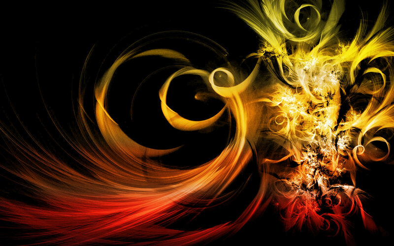 Abstract fire swirls