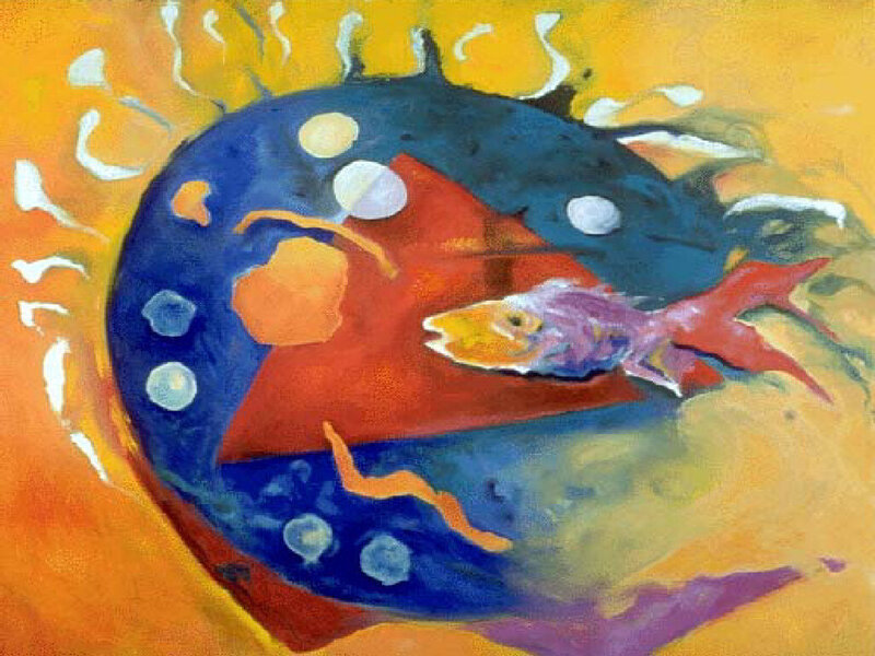 Abstract Fish Painting