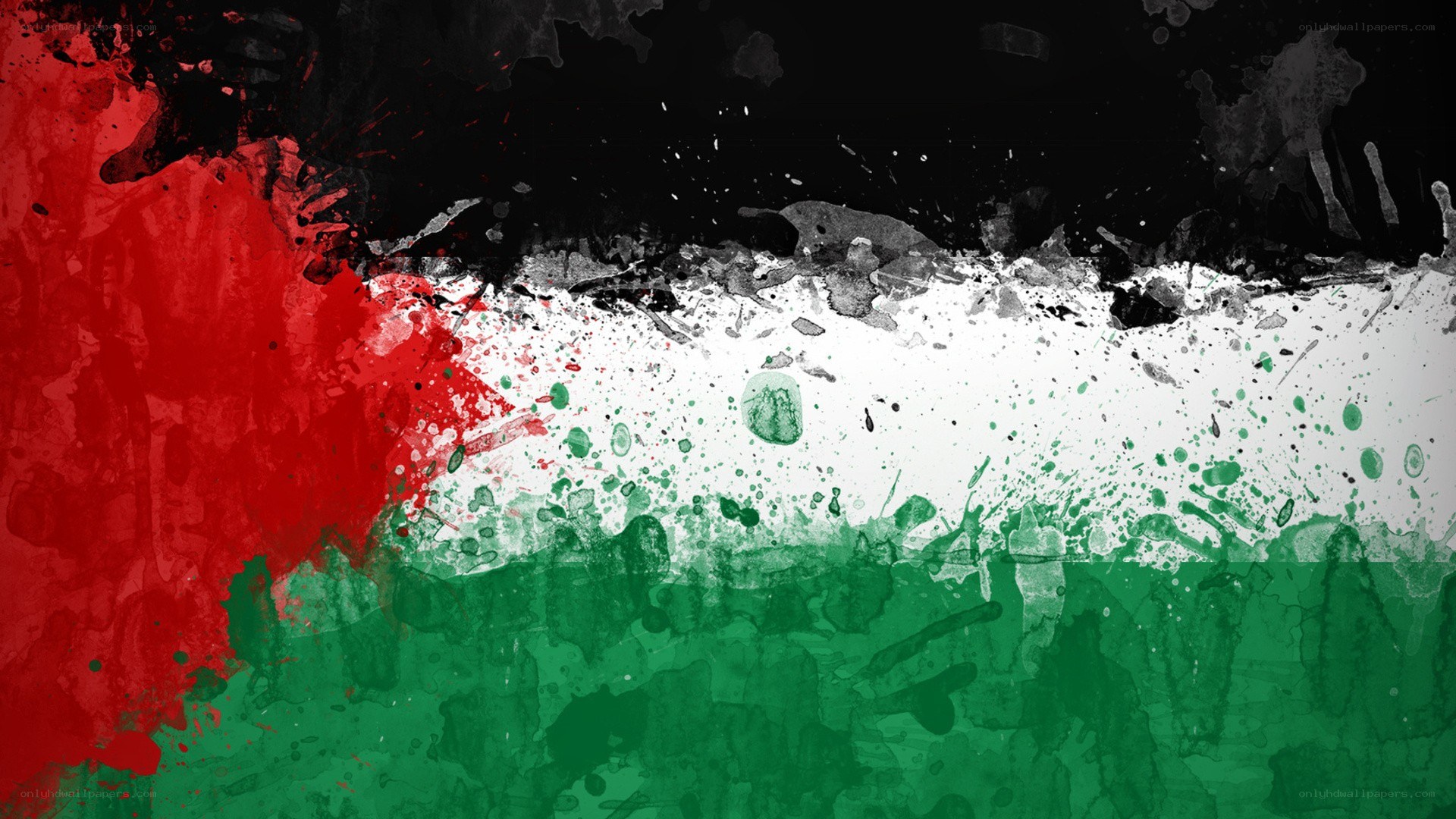 abstract flag art with splatters