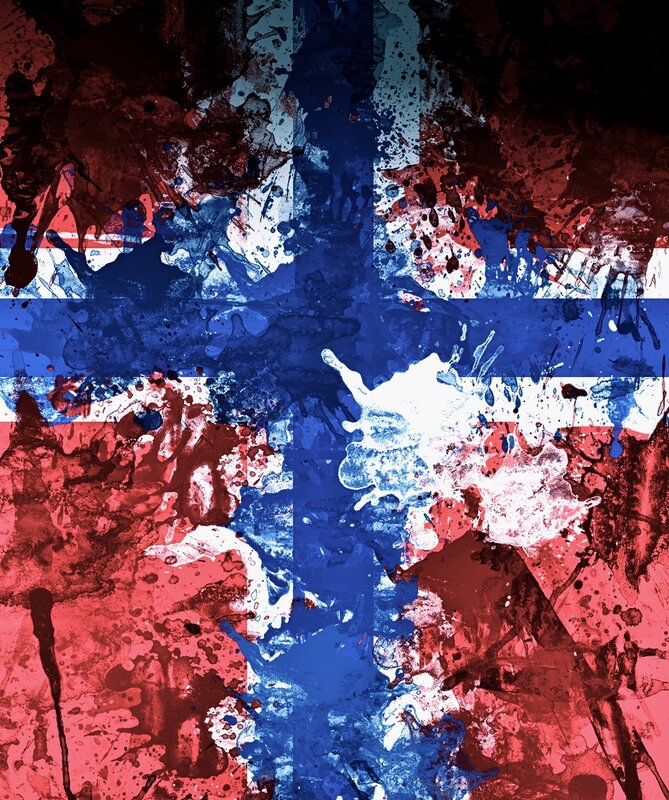abstract flag splatter art